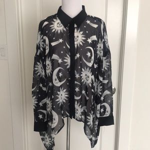 Killstar sun and moon sheer blouse
